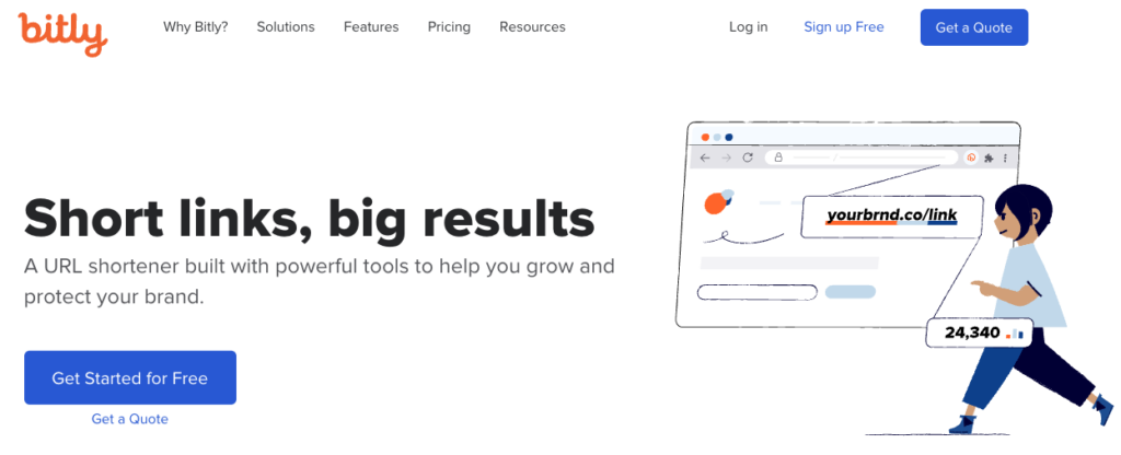 Social Media Management Tools - Bitly Homepage