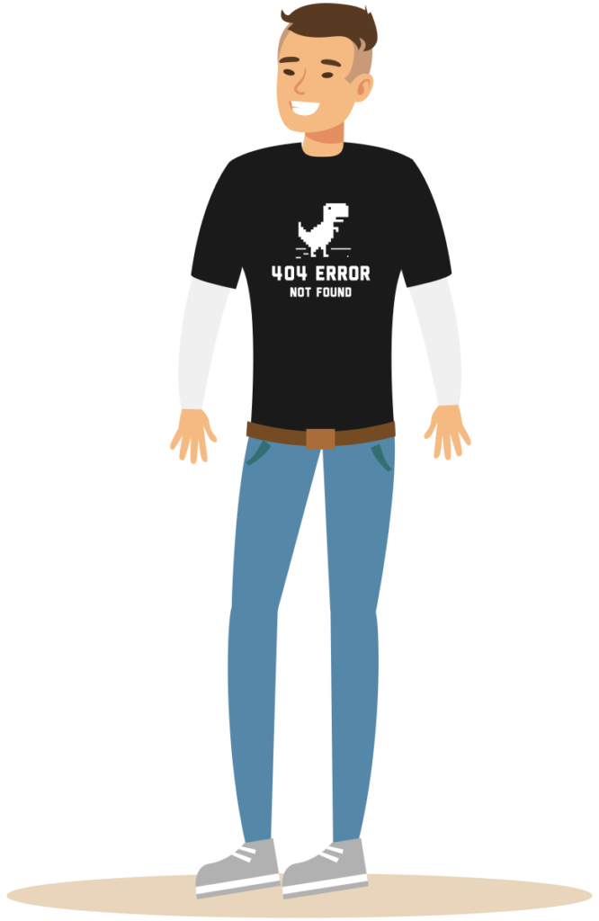 Hi-Tech Halloween Costume idea showing a 404 error on a t-shirt. 