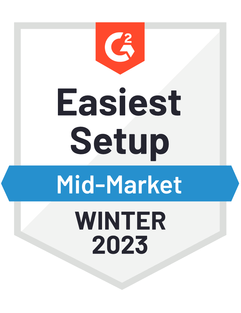 Easiest Setup winter 2023 G2 Badge