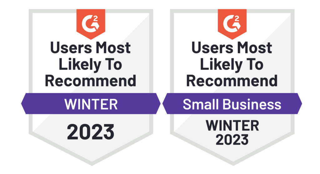Users most likely to recommend winter 2023 G2 Badge