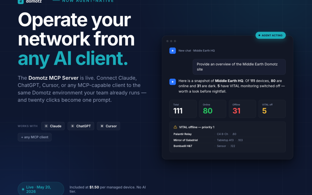 Introducing the Domotz MCP Server: Operate Your Network from Claude, ChatGPT, and Beyond