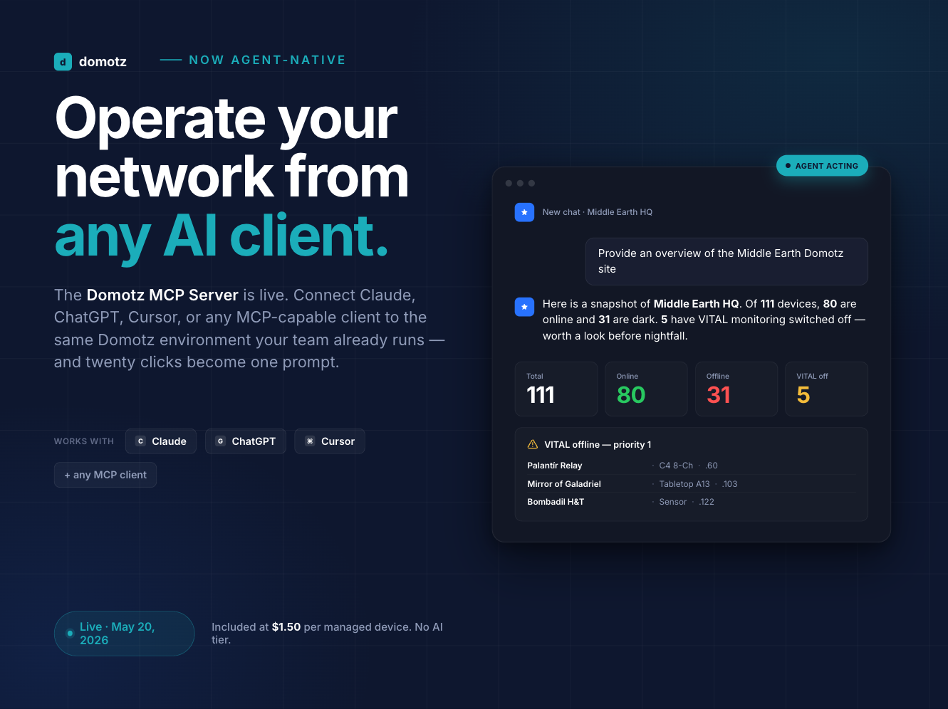 Introducing the Domotz MCP Server: Operate Your Network from Claude, ChatGPT, and Beyond